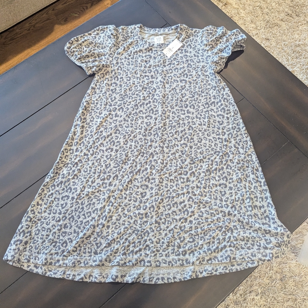 GAP Kids Gray Leopard Pattern Dress